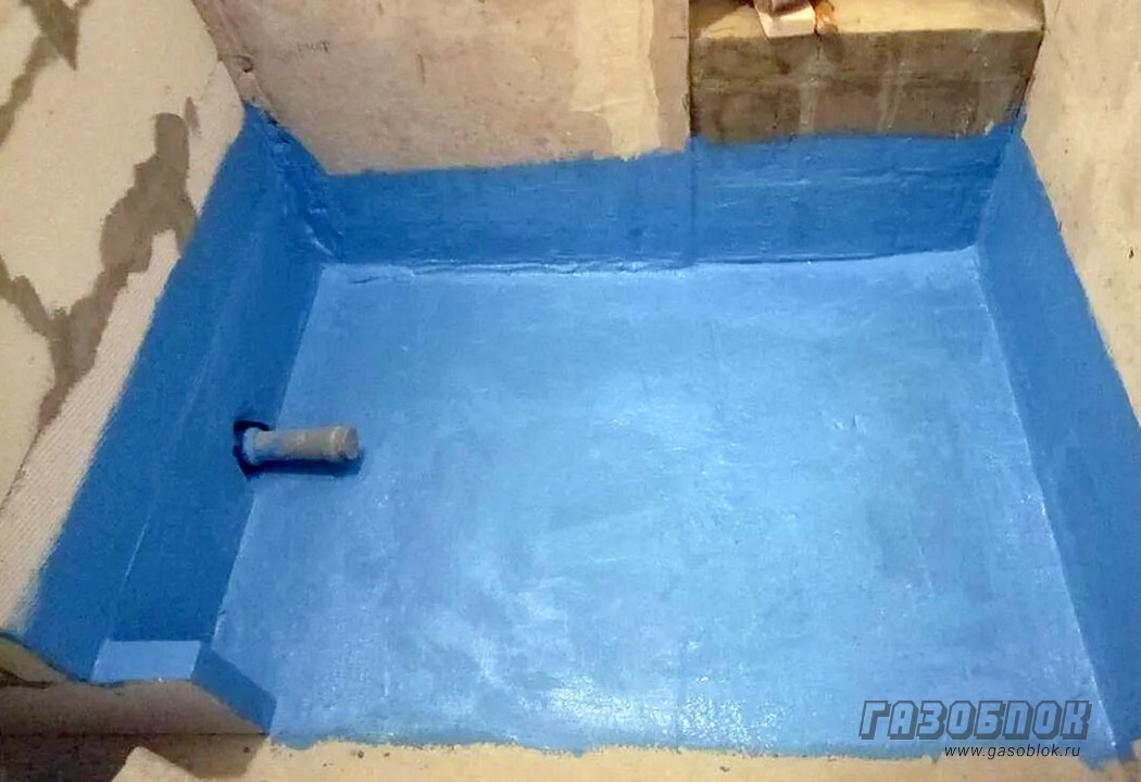 Гидроизоляция и облицовка душевой из газобетона фото к статье
