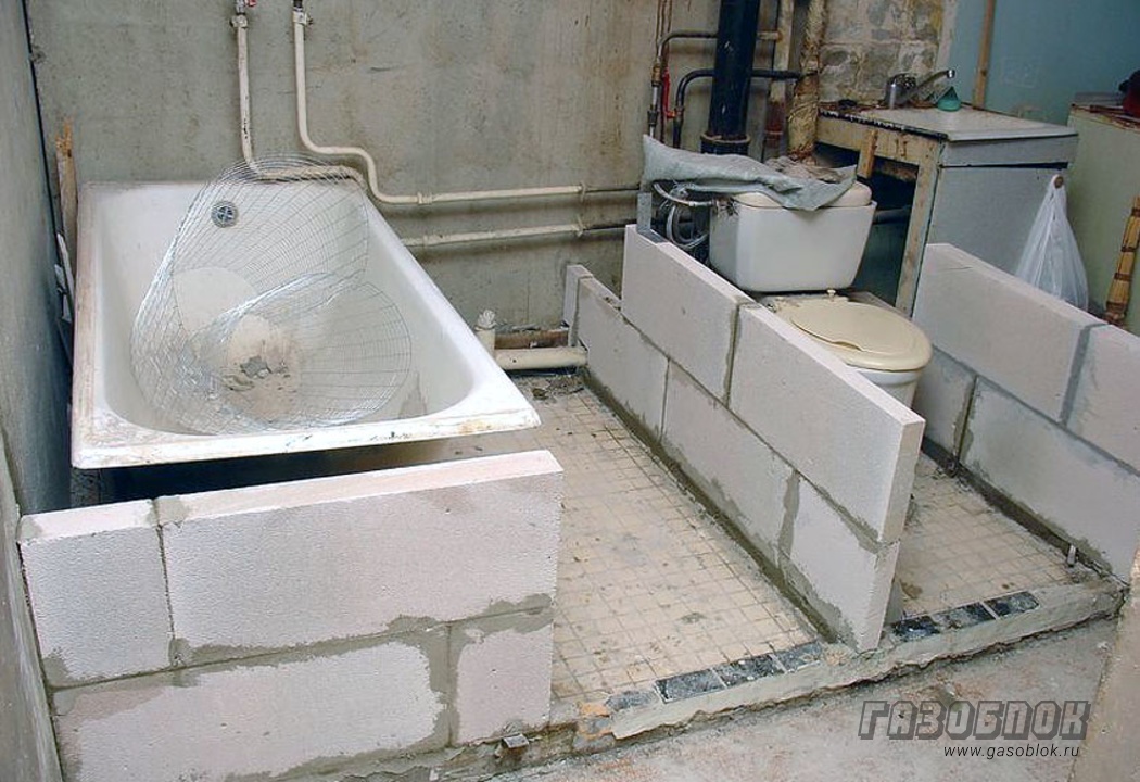Специфика ванной комнаты со стенами из газобетона фото к статье