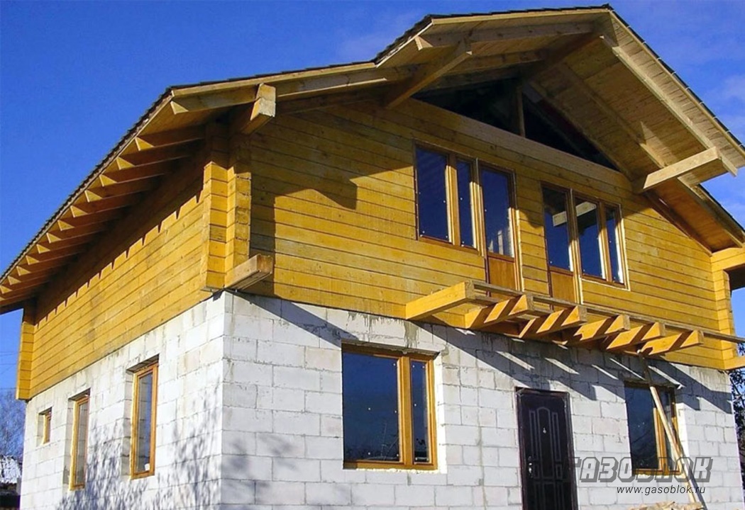 Строим комбинированный дом из газобетона и дерева фото к статье