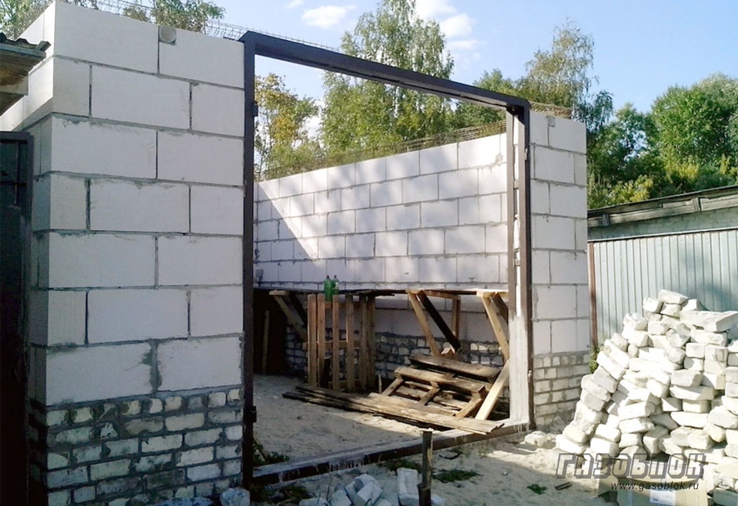 Строительство гаража из газобетона своими руками фото к статье