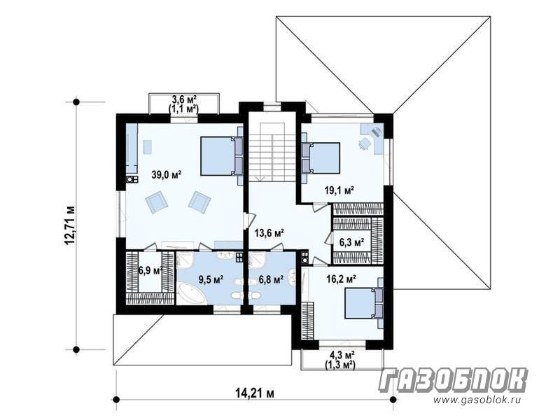 Проект двухэтажного дома из газобетона ГД-270м готовый – площадь 270/138 м2, фото 5