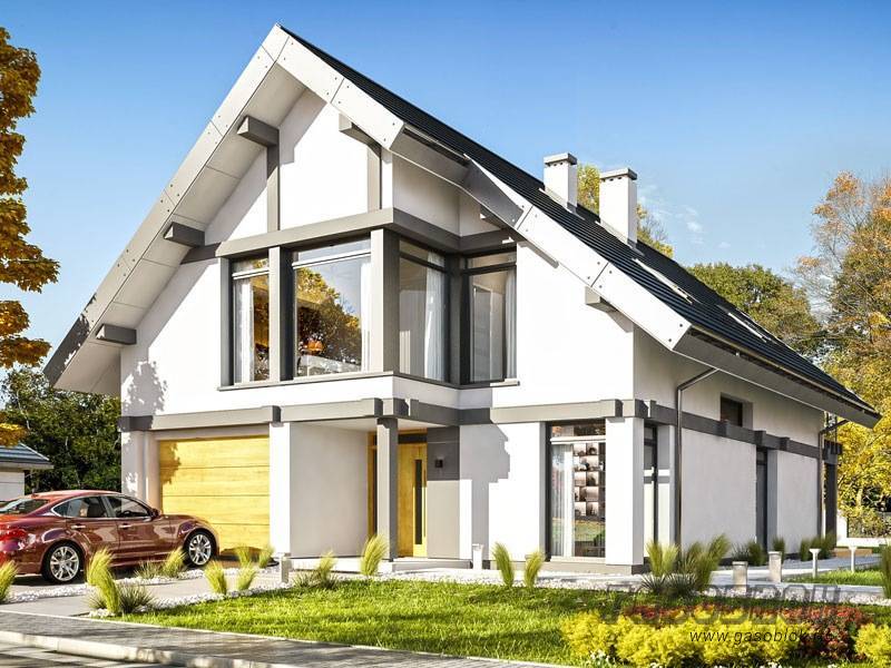 Проект мансардного дома из газобетона ГД-263м готовый – площадь 263/149 м2, фото 1