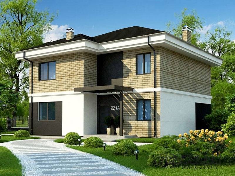 Проект двухэтажного дома из газобетона ГД-170м готовый – площадь 170/100 м2, фото 1