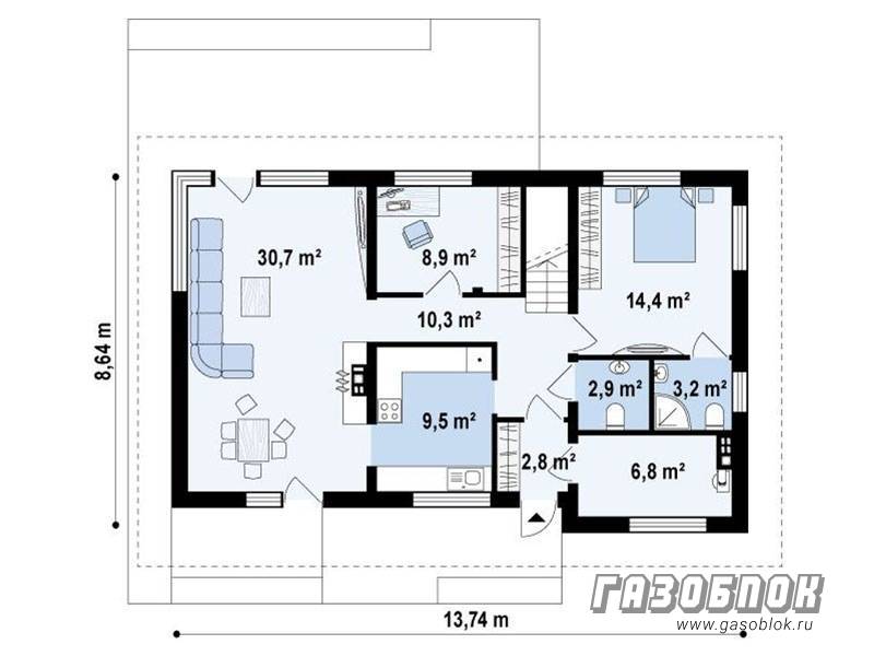Проект дома из газобетона с чердаком ГД-182м готовый – площадь 182/131 м2, фото 3
