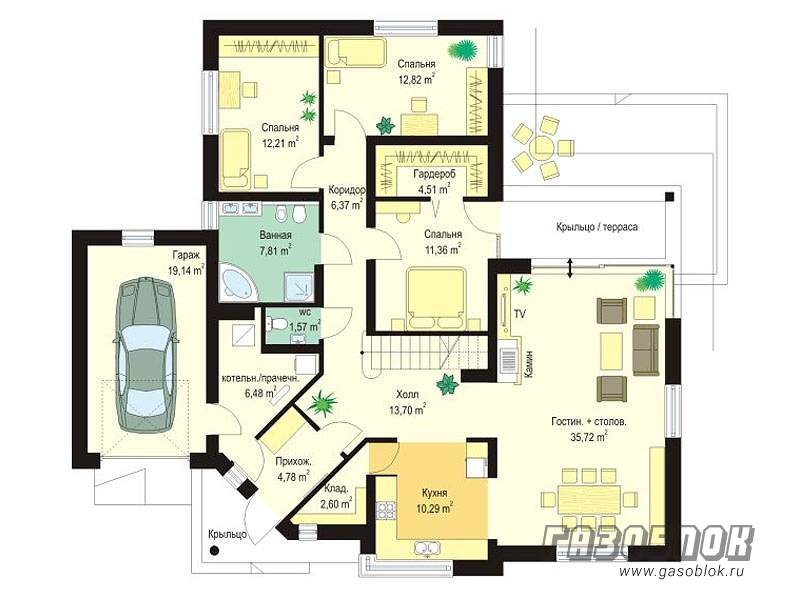 Проект дома из газобетона с гаражом ГД-231м готовый – площадь 231/120 м2, фото 3