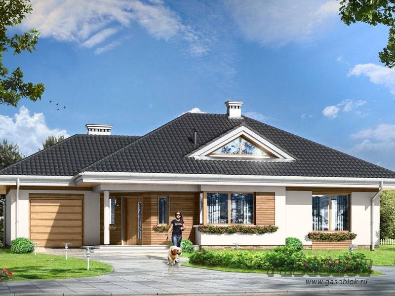 Проект дома из газобетона с гаражом ГД-231м готовый – площадь 231/120 м2, фото 1