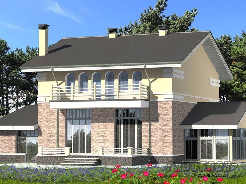 Проект дома из газобетона с верандой ГД-159м готовый – площадь 159/89 м2, фото 3