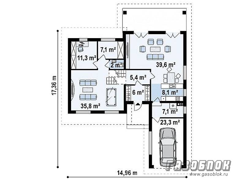 Проект дома из газобетона с гаражом ГД-200м готовый – площадь 200/131 м2, фото 7
