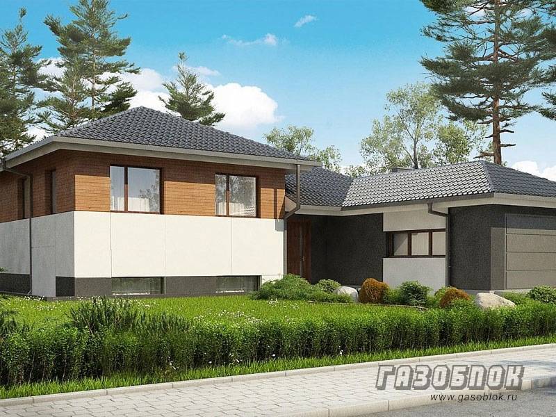 Проект дома из газобетона с гаражом ГД-200м готовый – площадь 200/131 м2, фото 1