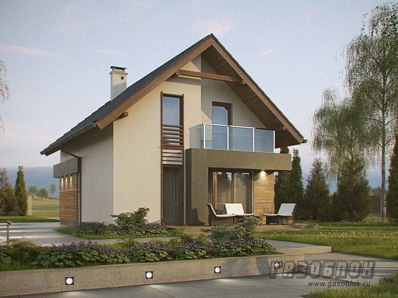 Проект мансардного дома из газобетона ГД-105м готовый – площадь 105/74 м2, фото 3