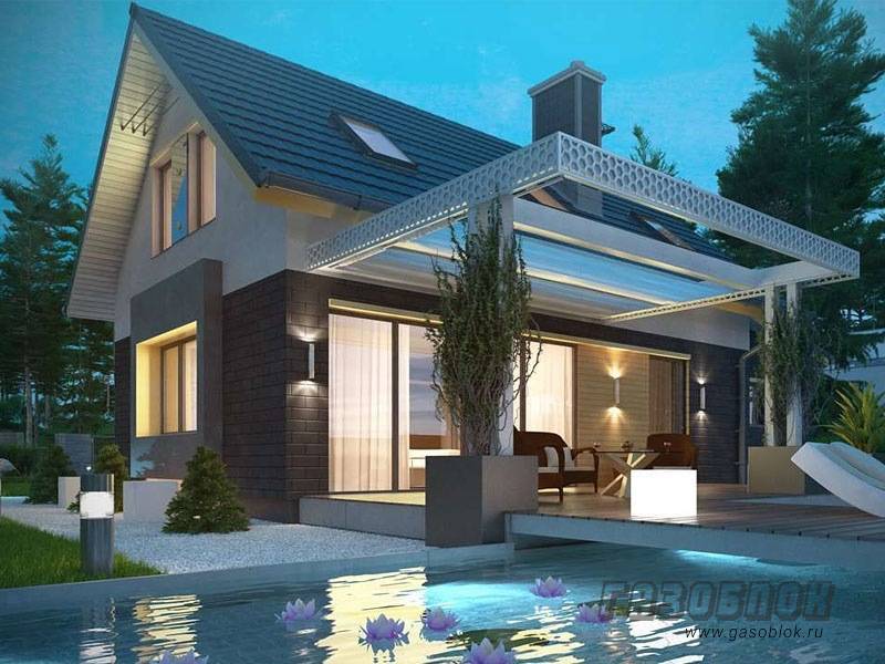 Проект дома из газобетона с гаражом ГД-116м готовый – площадь 116/62 м2, фото 1