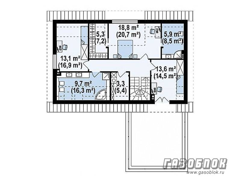 Проект дома из газобетона с гаражом ГД-239м готовый – площадь 239/120 м2, фото 8