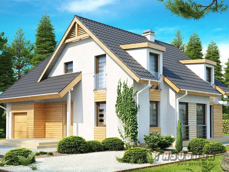 Проект мансардного дома из газобетона ГД-198м готовый – площадь 198/121 м2, фото 1