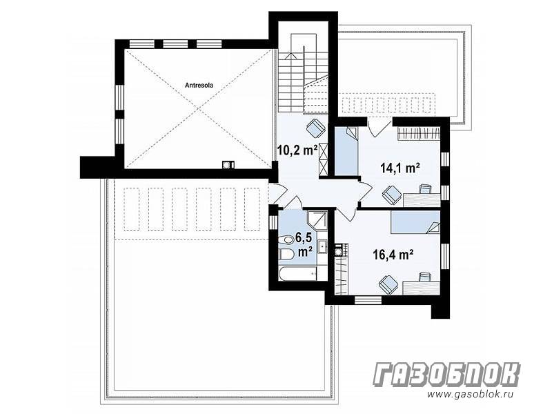 Проект дома из газобетона с плоской крышей ГД-212 готовый – площадь 212/100 м2, фото 8