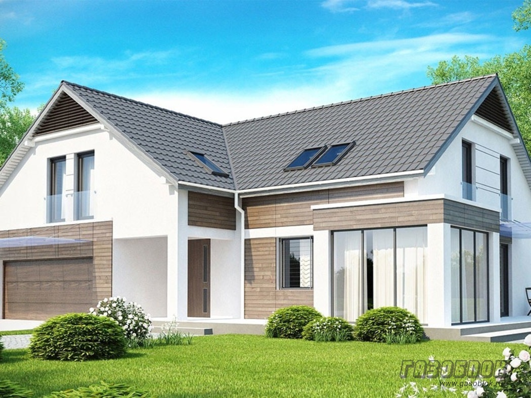 Проект мансардного дома из газобетона ГД-282м готовый, площадью 282/156 м2