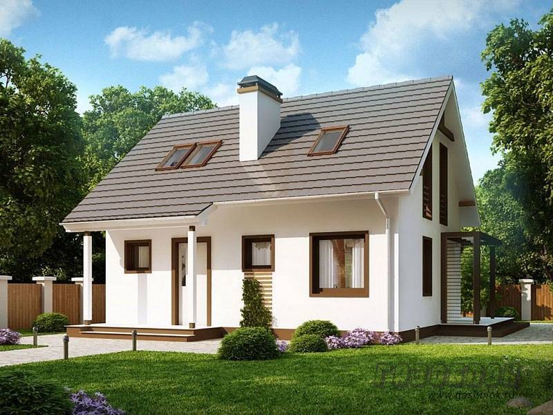 Проект мансардного дома из газобетона ГД-91м готовый – площадь 91/66 м2, фото 2