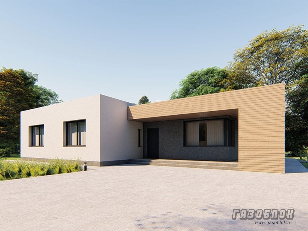 Проект дома из газобетона с плоской крышей ГД-181 готовый, площадью 181/137 м2