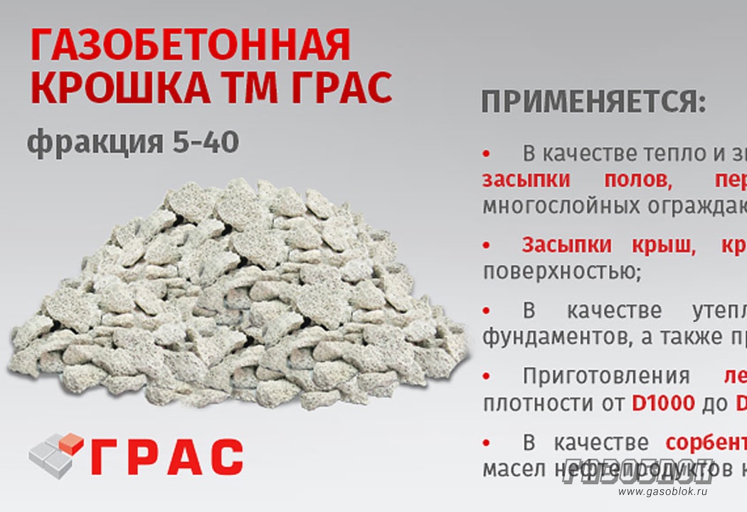 Газобетонная крошка-утеплитель засыпка от ГРАС, фото к новости