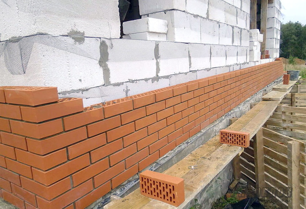 Особенности облицовки кирпичом дома из газобетона фото к статье