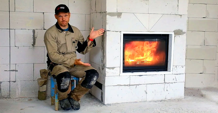 Готовый камин из газобетонных блоков своими руками