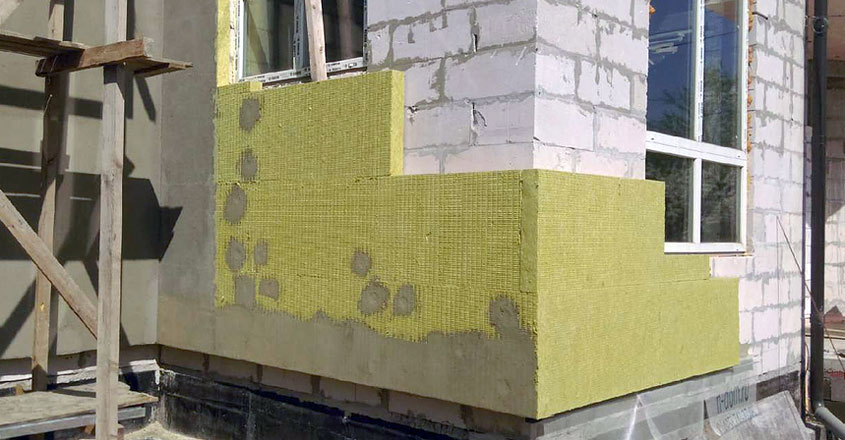 Пирог отделки мокрый фасад для дома из газобетона